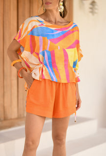 Short com Detalhe no Bolso em Viscose