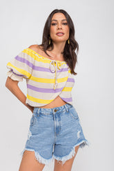 Blusa Maxi Cropped Lilas