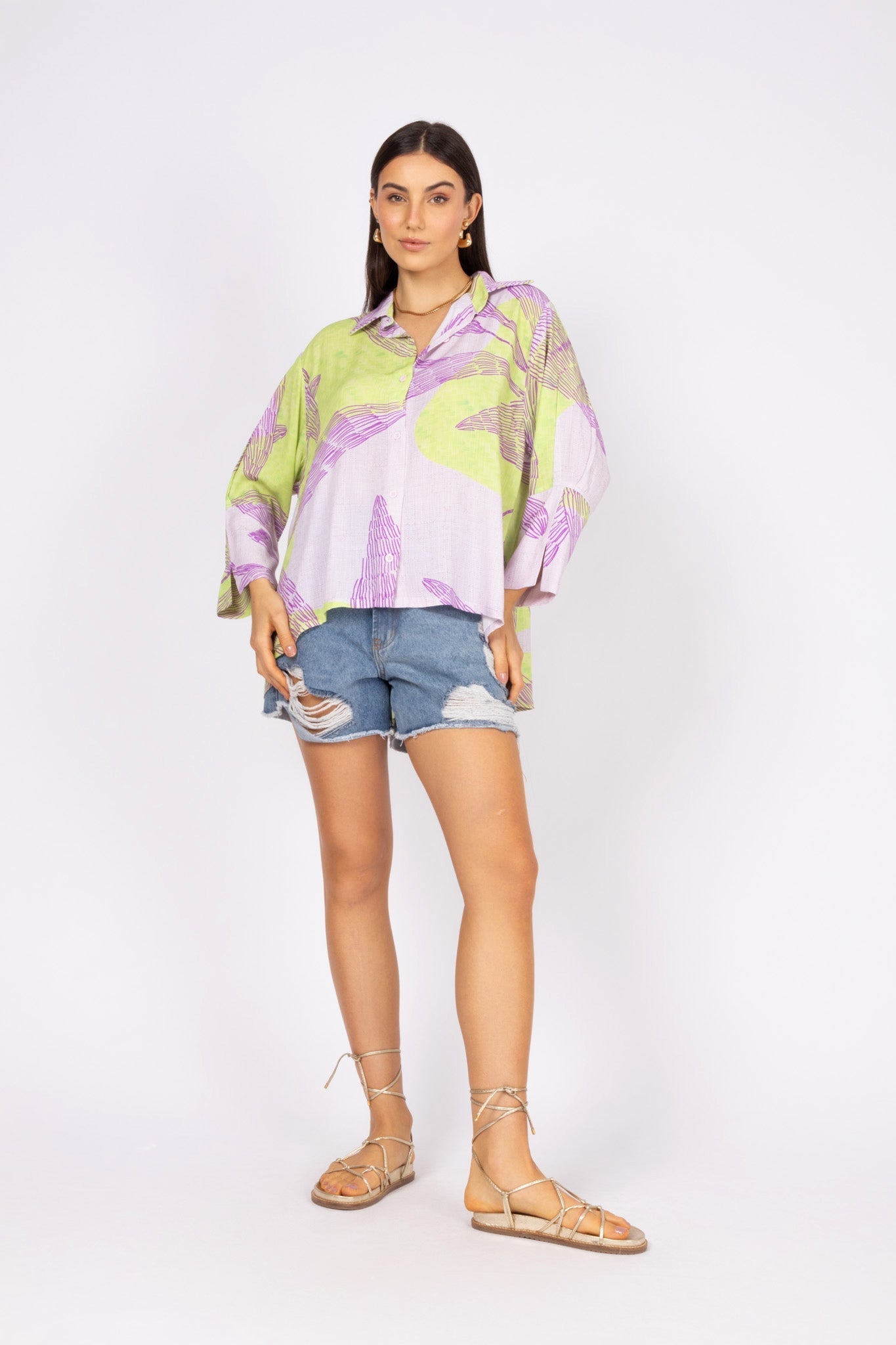 Camisa com Estampa Abstrata