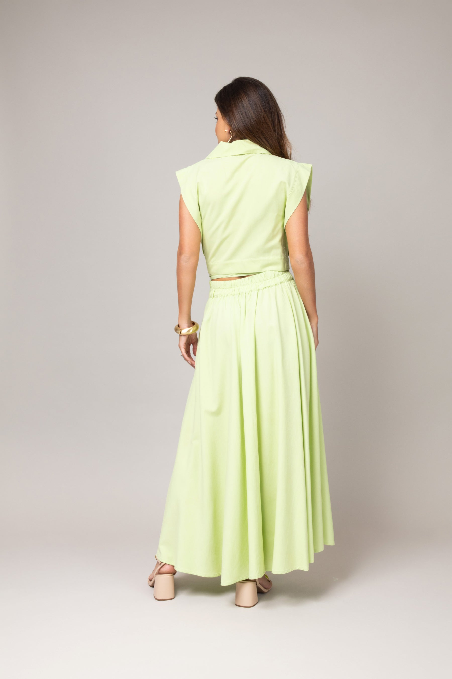 Conjunto Saia Longa e Blusa Transpassada