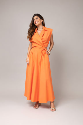 Conjunto Saia Longa e Blusa Transpassada