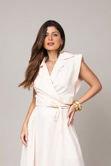 Conjunto Saia Longa e Blusa Transpassada