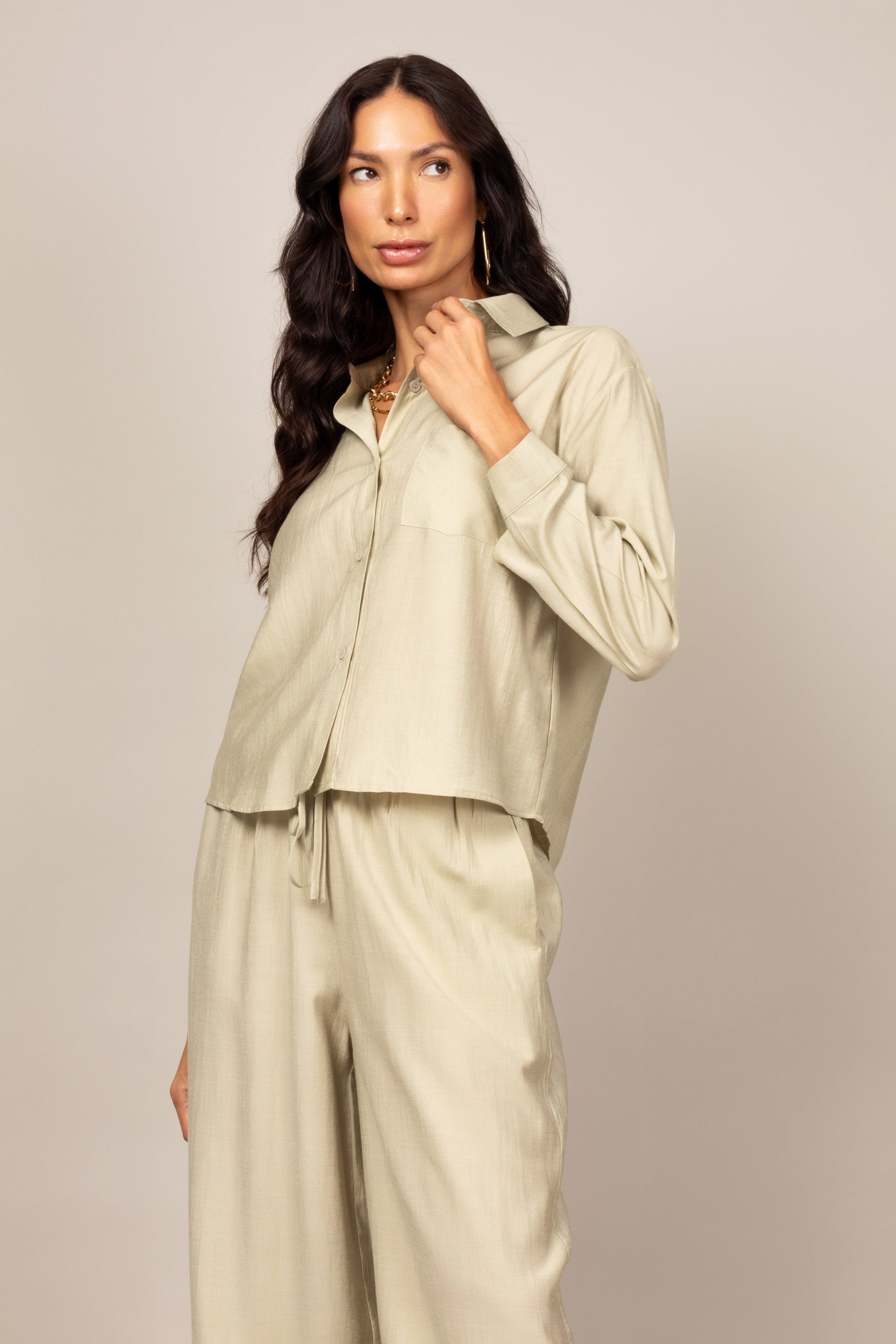 Camisa de Botão com Manga Longa