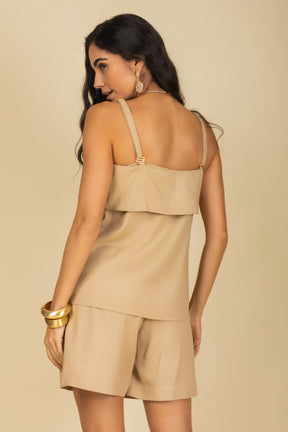 Conjunto Blusa Strapless e Short