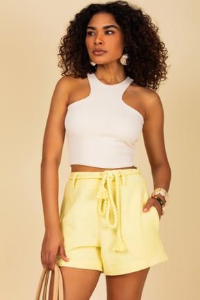 Shorts de Cordão com Bolsos Laterais