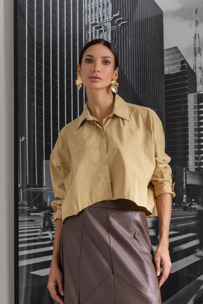 Camisa Cropped Oversized
