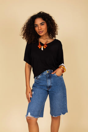 Blusa em Malha Decote V