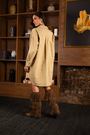 Vestido Camisa Manga Longa