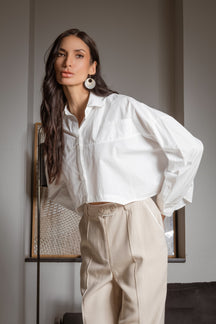 Camisa Cropped Oversized