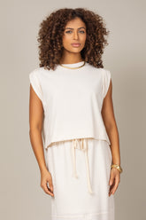 Conjunto Saia Midi com Blusa em Malha