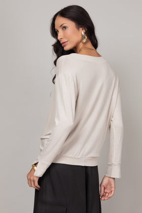 Blusa Manga Longa com Nó Frontal