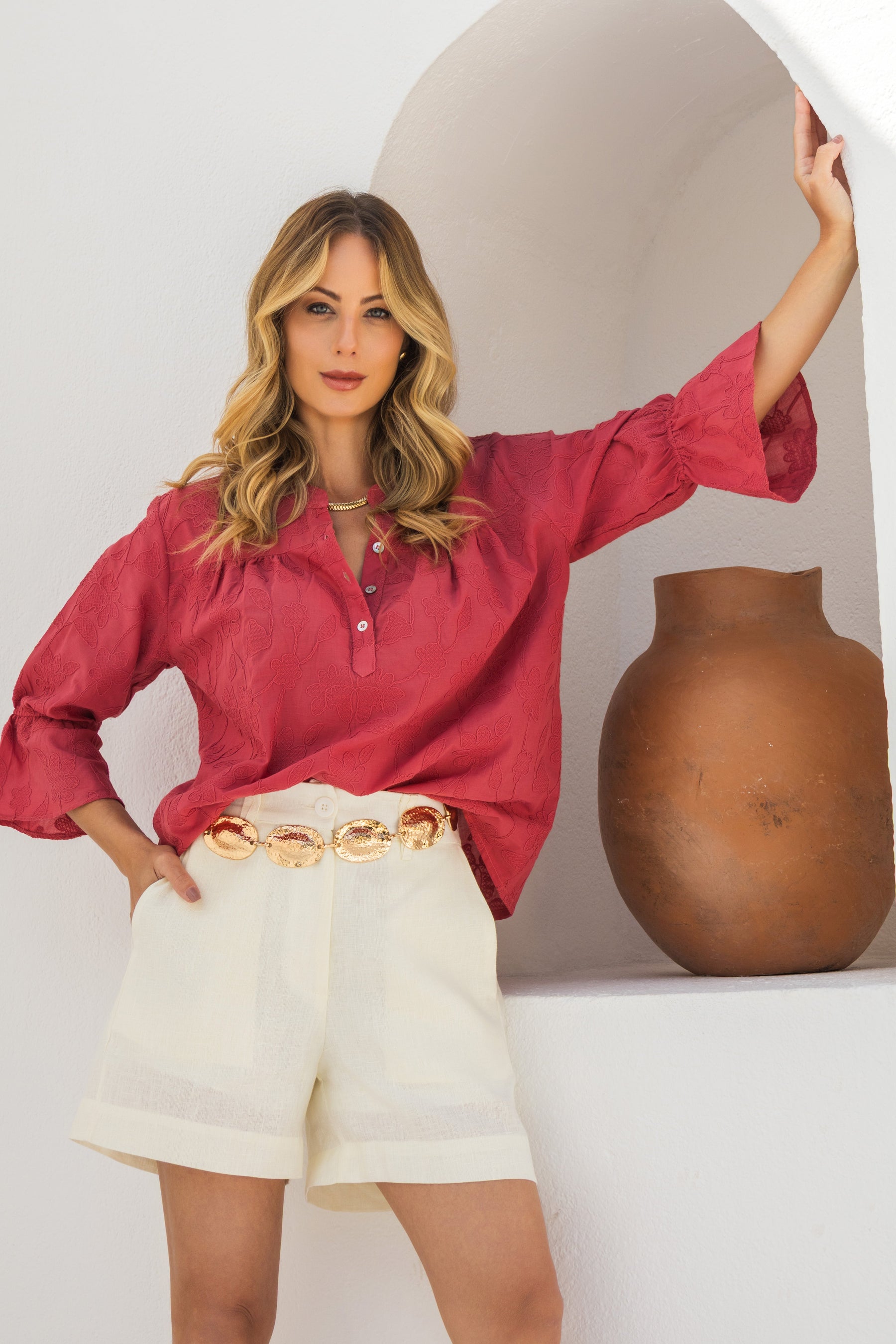 Shorts Alfaiataria em Linho