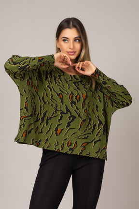 Blusa Manga Longa Estampada