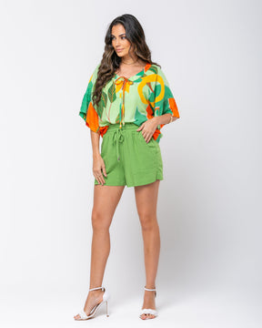 Short com Detalhe no Bolso em Viscose