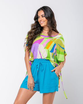 Short com Detalhe no Bolso em Viscose