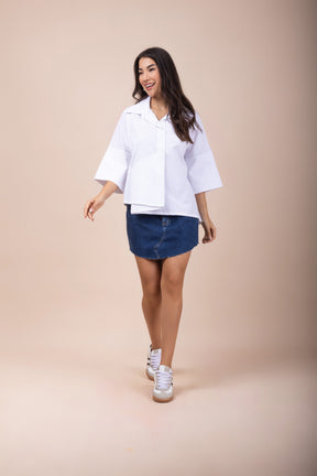 Camisa Bata Manga 3/4