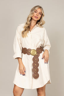 Vestido Camisa Manga Longa