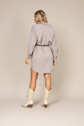 Vestido Camisa Manga Longa