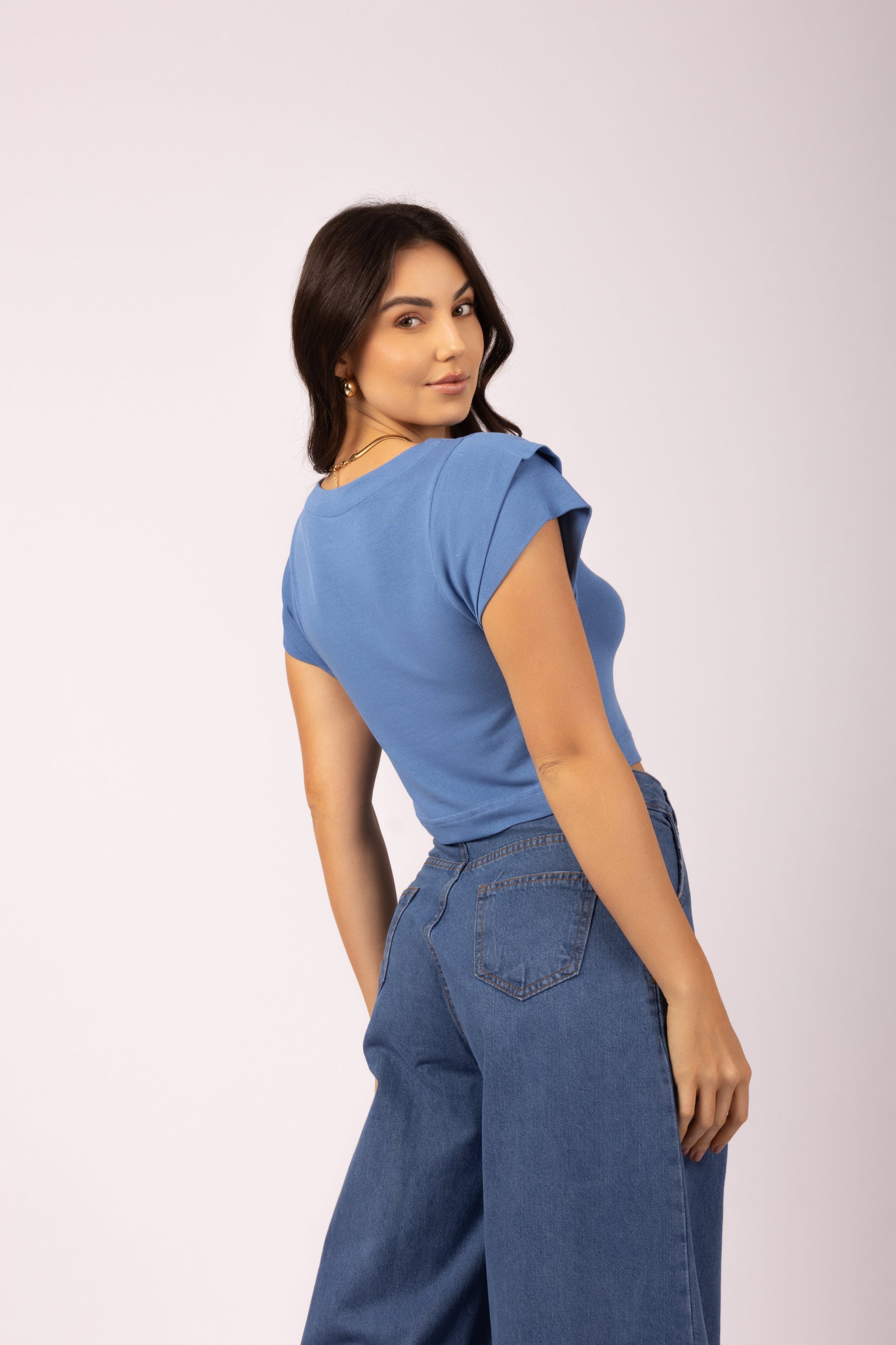 Cropped com Detalhe no Ombro