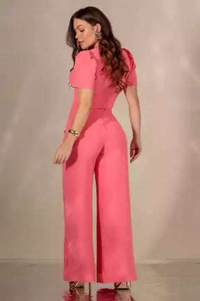 Conjunto Pantalona Calça e Cropped Laura