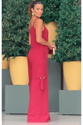 Macacão Pantalona Bolso Cargo Ravena