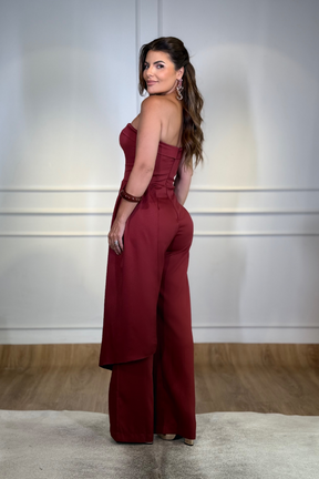 Macacão Pantalona Strapless Fluído Afrodite