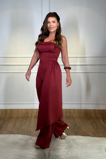 Macacão Pantalona Strapless Fluído Afrodite