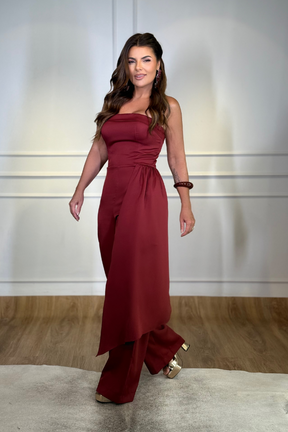 Macacão Pantalona Strapless Fluído Afrodite